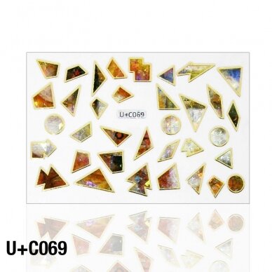 Stickers for nail art 3D Holo - U+C069 (80x55mm)