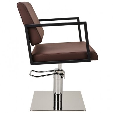 Professional barber chair BROWN LOFT BLACK SQUARE 3