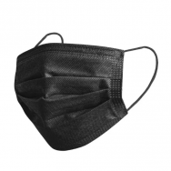 Disposable protective face mask type IIR, black color, 50 pcs.