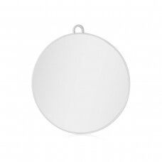 E514B apvalus kokybiškas kirpėjo veidrodis (rodyti klientui vaizdą iš galo), baltos spalvos  Ø 28 cm