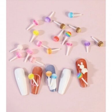 Manicure decoration, lollipops, different colors, 10 pcs. 2