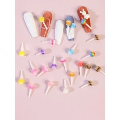 Manicure decoration, lollipops, different colors, 10 pcs.