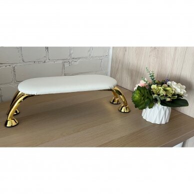 Oval manicure armrest GOLD, white color 1