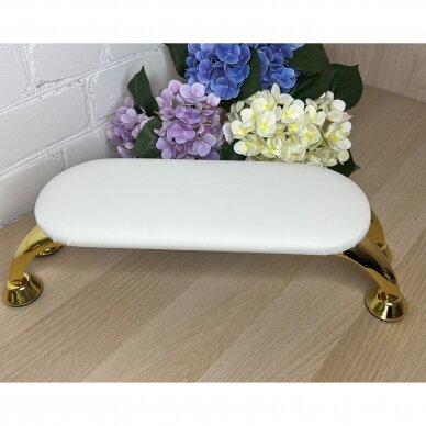 Oval manicure armrest GOLD, white color 2