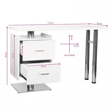 Professional manicure table with built-in vacuum extractor MOD 6543 6