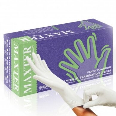 MAXTER disposable nitrile gloves, white color