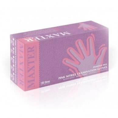 MAXTER disposable nitrile gloves, pink color 2