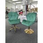 Professional master chair with wheels HR212K, green velor 8