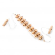 Wooden back and body massager, rollers