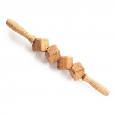 Wooden massage roller for anti-cellulite massage procedures, 1 pc.  1