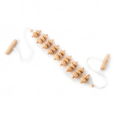 Wooden back and body massager, rollers