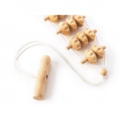 Wooden back and body massager, rollers 2