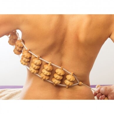 Wooden back and body massager, rollers 4