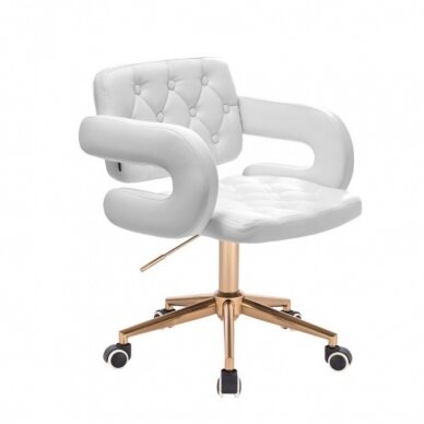 Master&#39;s chair with castors on gold base HC8403N, milky/yellow color (exhibition)