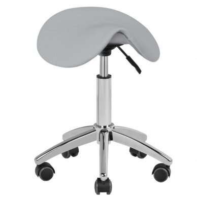 Professional master chair - saddle for cosmetologists AM-302, gray color 1