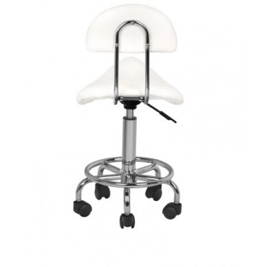 Professional master chair-saddle for beauticians 6001, white color 3