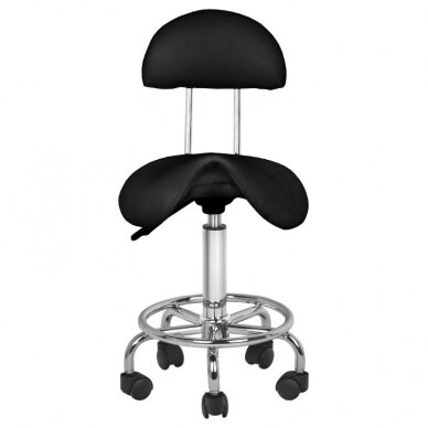 Professional master chair-saddle for beauticians 6001, black color 1