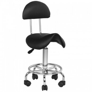 Professional master chair-saddle for beauticians 6001, black color