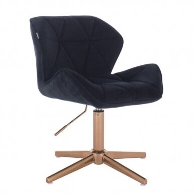 Master's chair with stable base HR111CROSS, black velor