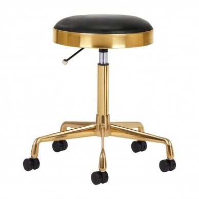 Professional master chair for beauticians and beauty salons H7, black seat with golden foot