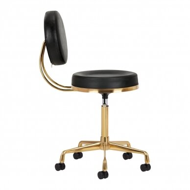 Professional master chair for beauticians and beauty salons H5, black seat with golden foot 1