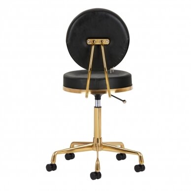 Professional master chair for beauticians and beauty salons H5, black seat with golden foot 2