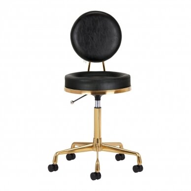 Professional master chair for beauticians and beauty salons H5, black seat with golden foot 3