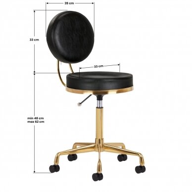 Professional master chair for beauticians and beauty salons H5, black seat with golden foot 5