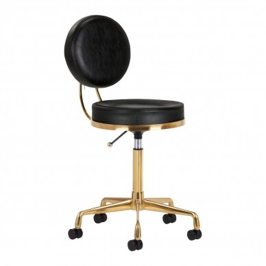 Professional master chair for beauticians and beauty salons H5, black seat with golden foot