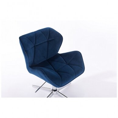 Master's chair with stable base HR111CROSS, blue velor 1