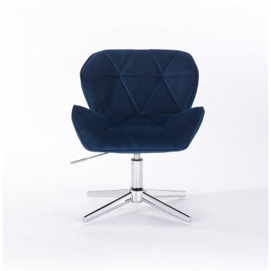 Master's chair with stable base HR111CROSS, blue velor 3