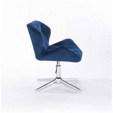 Master's chair with stable base HR111CROSS, blue velor 4