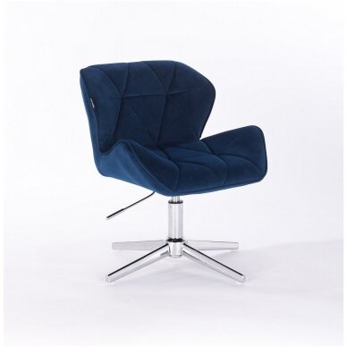 Master's chair with stable base HR111CROSS, blue velor