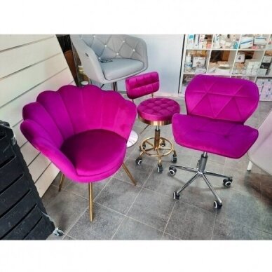 Masters chair with backrest HR636, fuchsia velor 4