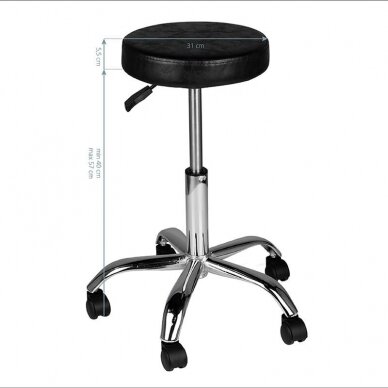 Professional master chair with wheels AM-310, black color 2