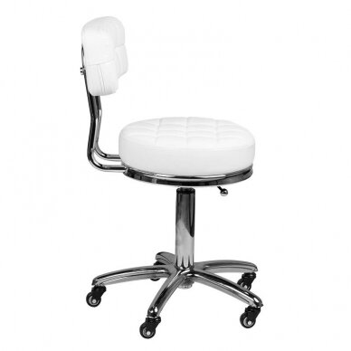 Professional master chair for beauticians and beauty salons AM-877, white color 2