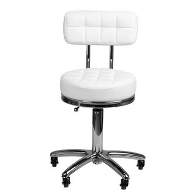 Professional master chair for beauticians and beauty salons AM-877, white color 3