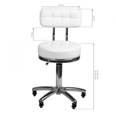 Professional master chair for beauticians and beauty salons AM-877, white color 4