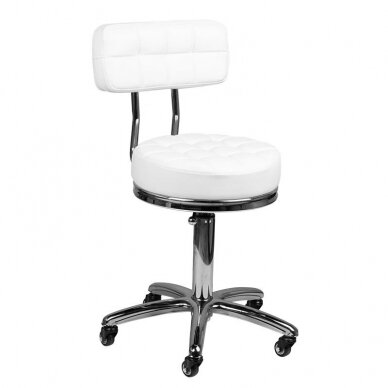 Professional master chair for beauticians and beauty salons AM-877, white color