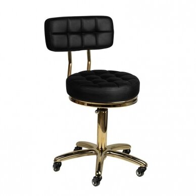 Professional master chair for beauticians GOLD AM-961, black color