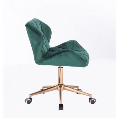 Master&#39;s chair with wheels HR111K, green velor 1