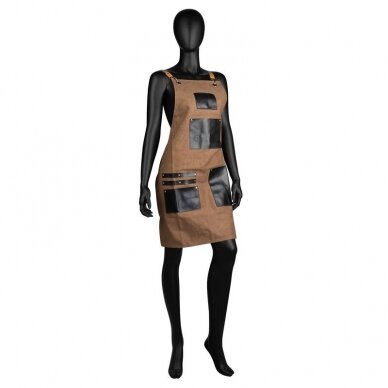 Professional hairdressing apron, brown color