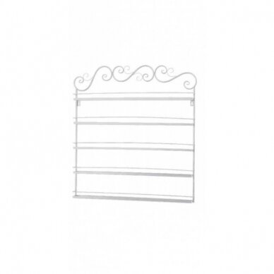 Metal decorative shelf for varnishes, white color