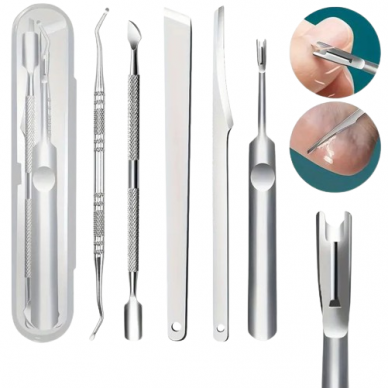 Set of metal pedicure tools, 5 pcs. 1