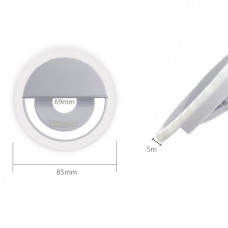 Mini LED apšvietimo lempa telefonui, baltos spalvos