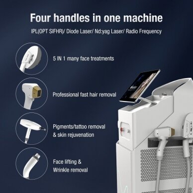 ML600 multifunctional hair removal laser 5in1 RF+Diode Laser+Nd Yag+Elight ( IPL ) 5