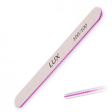 Professional nail file for manicure LUX zebra straight 100/100