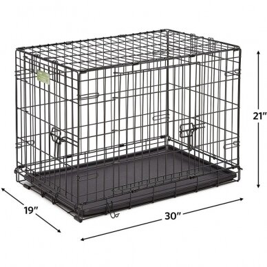 Dog cage with bed, cover and 2 bowls, size M, 77x49x55cm 2