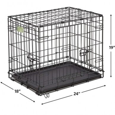 Dog cage with bed, cover and 2 bowls, size S, 62x46x48cm 2