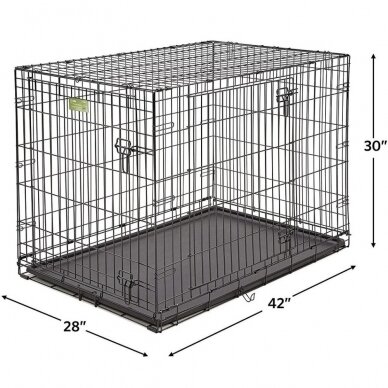 Клетка для собаки с кроватью, крышкой и 2 мисками, размер XL, 108x73x77см 3